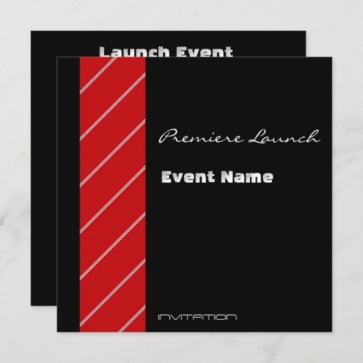 赤くおよび黒い丁重なイベント 招待状 (正面/裏面)