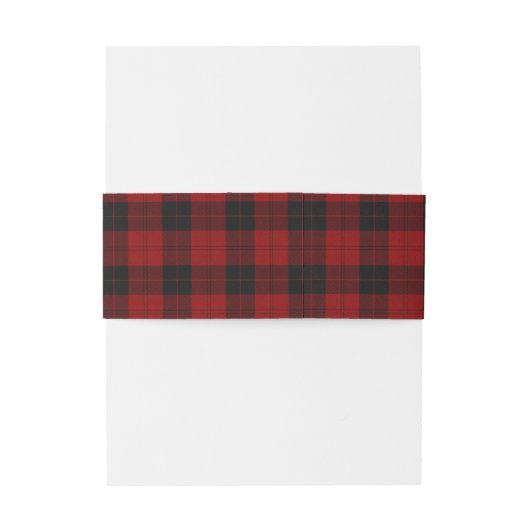 赤くおよび黒い格子縞の招待状用帯 招待状ベリーバンド (裏面例)