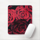 赤くおよび黒い水玉模様のバラ マウスパッド (マウス)