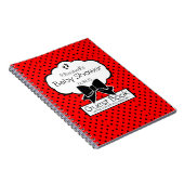 赤くおよび黒い水玉模様のベビーシャワーの来客名簿 ノートブック (右側)