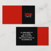 赤くおよび黒い無地の名刺 名刺 (正面/裏面)