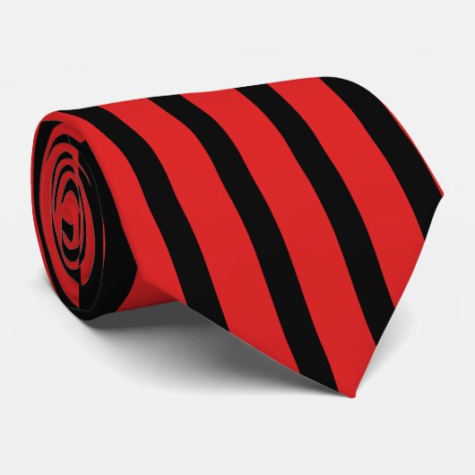 赤くおよび黒い縦ストライプ ネクタイ (ロール)