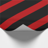 赤くおよび黒い縦ストライプ ラッピングペーパー (角)