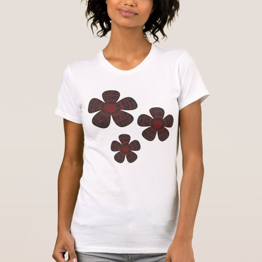 赤くおよび黒い花 Tシャツ (正面)