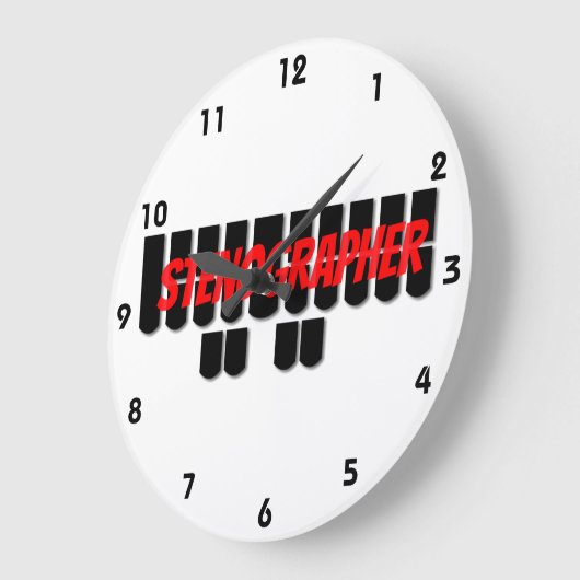 赤くおよび黒い速記者のSteno機械鍵の時計 ラージ壁時計 (傾斜)