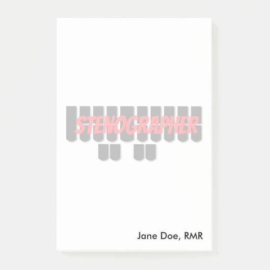 赤くおよび黒い速記者のSteno機械鍵 ポストイット (正面)