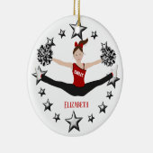 赤くおよび黒い閲兵行進部隊のブラウンの毛 セラミックオーナメント (右)