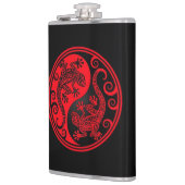 赤くおよび黒い陰陽のトカゲ フラスク (左)