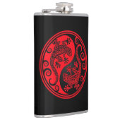 赤くおよび黒い陰陽のトカゲ フラスク (右)