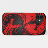 赤くおよび黒い陰陽のドラゴン Case-Mate iPhoneケース (裏面(横))