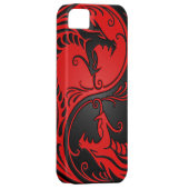 赤くおよび黒い陰陽のドラゴン Case-Mate iPhoneケース (裏面/右)