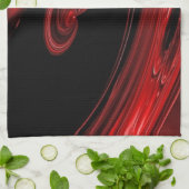 赤くおよび黒い"星雲"のポップアート キッチンタオル (折り畳み)