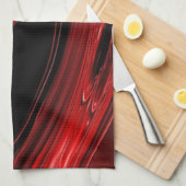 赤くおよび黒い"星雲"のポップアート キッチンタオル (四つ折り)