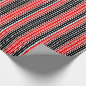 赤くおよび黒いstripes.jpg ラッピングペーパー (角)