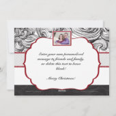 赤くおよび黒くエレガントなクリスマスの写真カード シーズンカード (裏面)