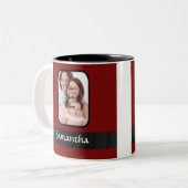 赤くおよび黒くカスタムな写真 ツートーンマグカップ (正面左)