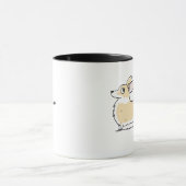 赤くか白いカーディガンのコーギーのお尻のマグ マグカップ (中央)