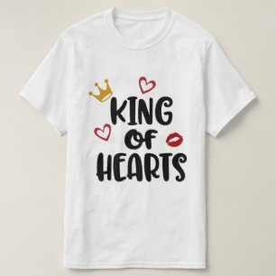 赤くか白いハートの王 Tシャツ
