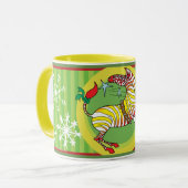 赤くか黄色2018休日のシマウマのクリスマスのマグ マグカップ (正面左)