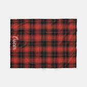 赤くか黒いバッファローの格子縞 フリースブランケット (正面(横))