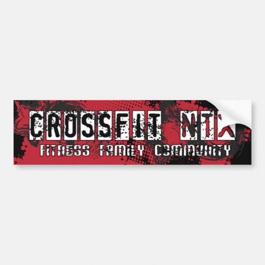 赤くか黒いCrossFit NTXのバンパーステッカー バンパーステッカー (正面)