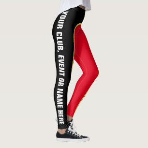 赤くか黒くまたは黄色のカスタマイズ可能な名前を挙げられたLeggings レギンス