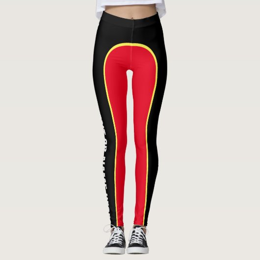赤くか黒くまたは黄色のカスタマイズ可能な名前を挙げられたLeggings レギンス (正面)