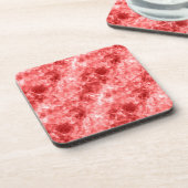 赤くくしゃれた食感 コースター (左側)