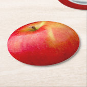 赤くておいしいリンゴ ラウンドペーパーコースター (アングル)
