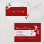 赤くて丸っぽい名刺の繊細なエレガンス 名刺 (正面/裏面)