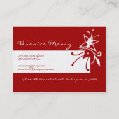 赤くて丸っぽい名刺の繊細なエレガンス 名刺 (裏面)