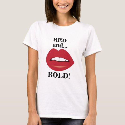 赤くて大胆な唇 Tシャツ (正面)