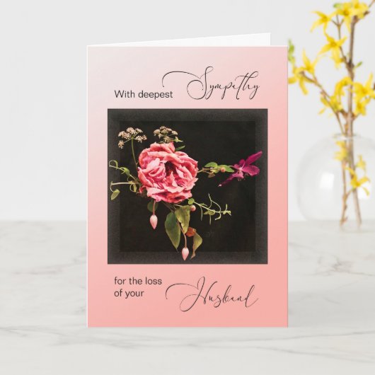 赤くなった萎凋したバラ悔やみや弔慰夫を失う カード (黄色い花)