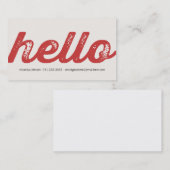 赤くはっきりしたなこんにちはのデザインのテレホンカード コーリングカード (正面/裏面)