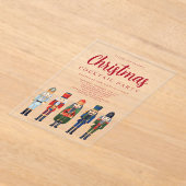 赤くるみクラッカークリスマスカクテルパーティー アクリル招待状 (レイダウン)