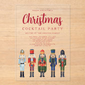 赤くるみクラッカークリスマスカクテルパーティー アクリル招待状 (正面)