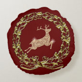 赤くるみ割りとトナカイのクリスマス ラウンドクッション (裏面)