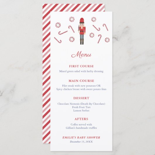 赤くるみ割りキャンディキャンズファミリークリスマスパーティー メニュー (正面/裏面)