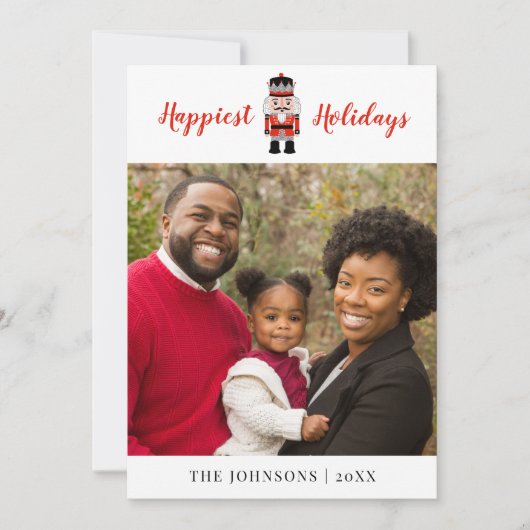 赤くるみ割りクリスマスホリデーフォトカード シーズンカード (正面)