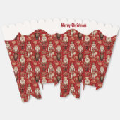 赤くるみ割りパターンのクリスマス雪キャップ フェイバーボックス (見開き)