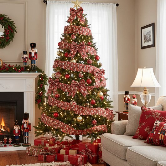 赤くるみ割り人形クリスマス サテンリボン