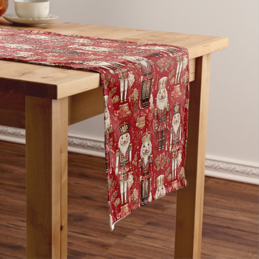 赤くるみ割り人形クリスマス ショートテーブルランナー (インサイチュ)