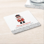 赤くるみ割り兵士クリスマスホリデーパーティー スクエアペーパーコースター (アングル)