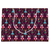 赤くるみ割り動物のパターン ラージペーパーバッグ (正面)