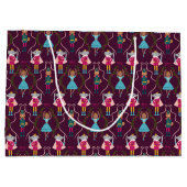 赤くるみ割り動物のパターン ラージペーパーバッグ (裏面)