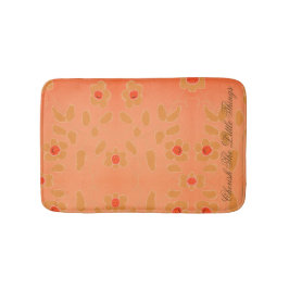 赤くアクセントされた桃を持つ小さなフローラマット バスマット