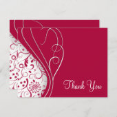 赤くエレガントなサンキューカード サンキューカード (正面/裏面)