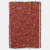 赤くカスタムな色の金紅葉 スローブランケット (正面縦)