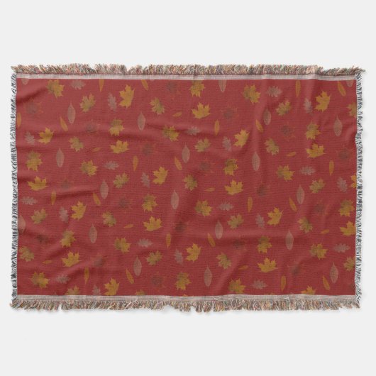赤くカスタムな色の金紅葉 スローブランケット (正面)