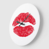 赤くキスをするな唇 ラージ壁時計 (傾斜)